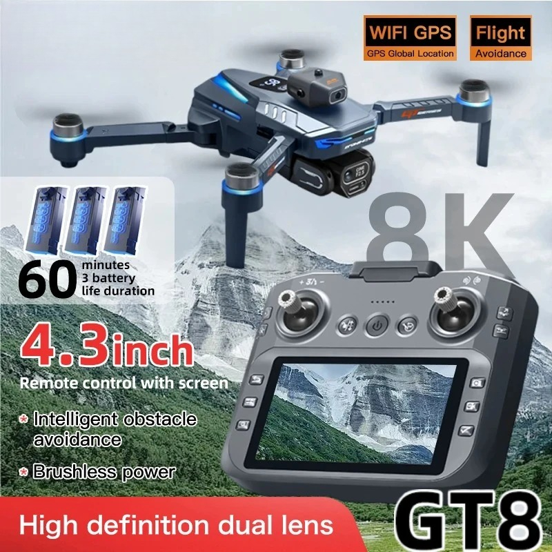 Drone Multispectral - Orijinal GT8 Drone 8K Profesyonel Çift