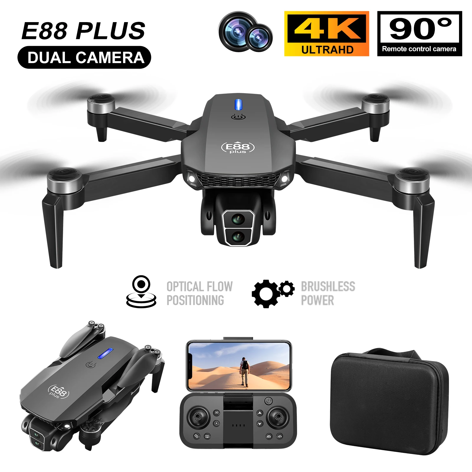 Drone Lidar - Yeni E88 Plus Quadcopter Drone: 90